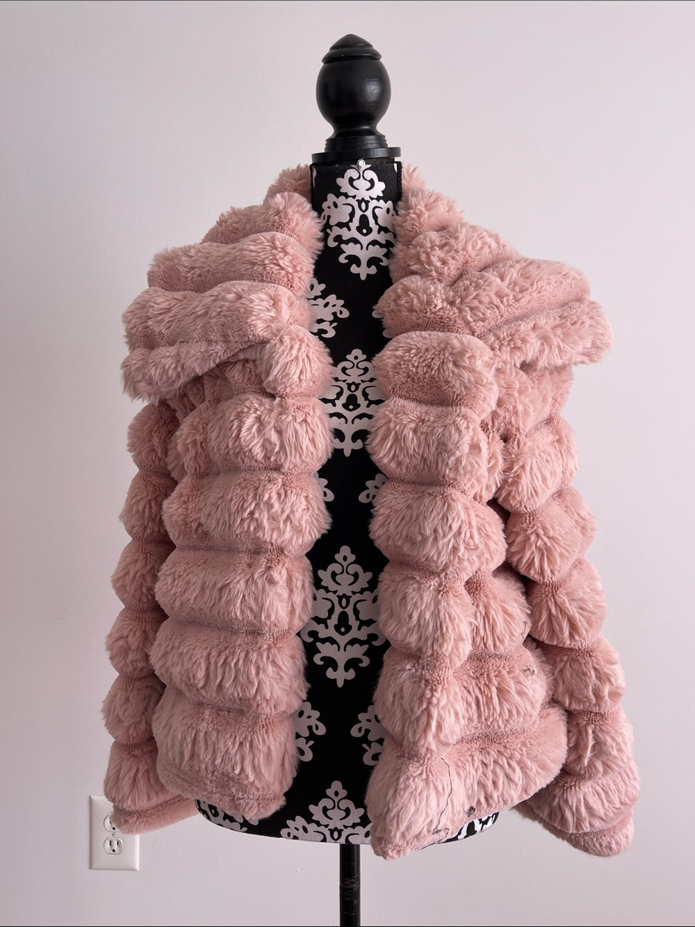 Faux Fur Pink Jacket - Women's Plush Coat